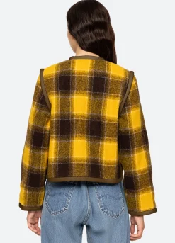 Fashion Sea New York Amber Tie Front Jacket Yellow