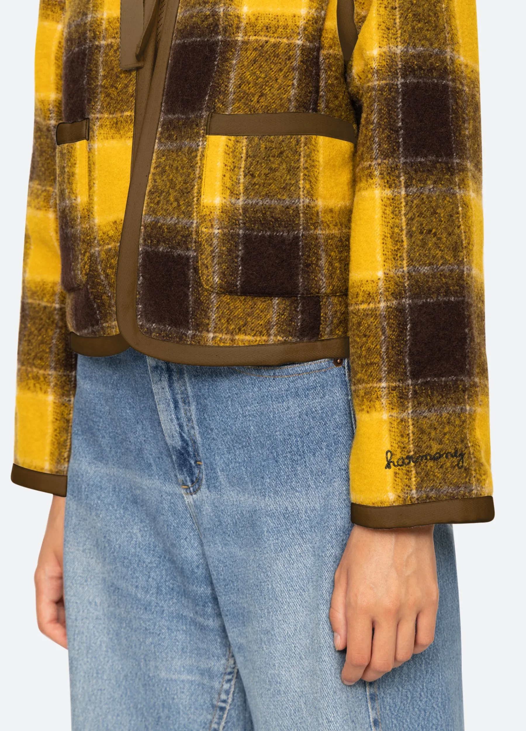 Fashion Sea New York Amber Tie Front Jacket Yellow