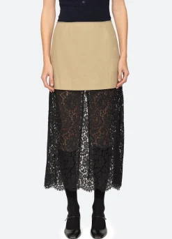 Outlet Sea New York Belle Skirt Khaki