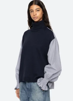 New Sea New York Devana Combo Sweater Navy