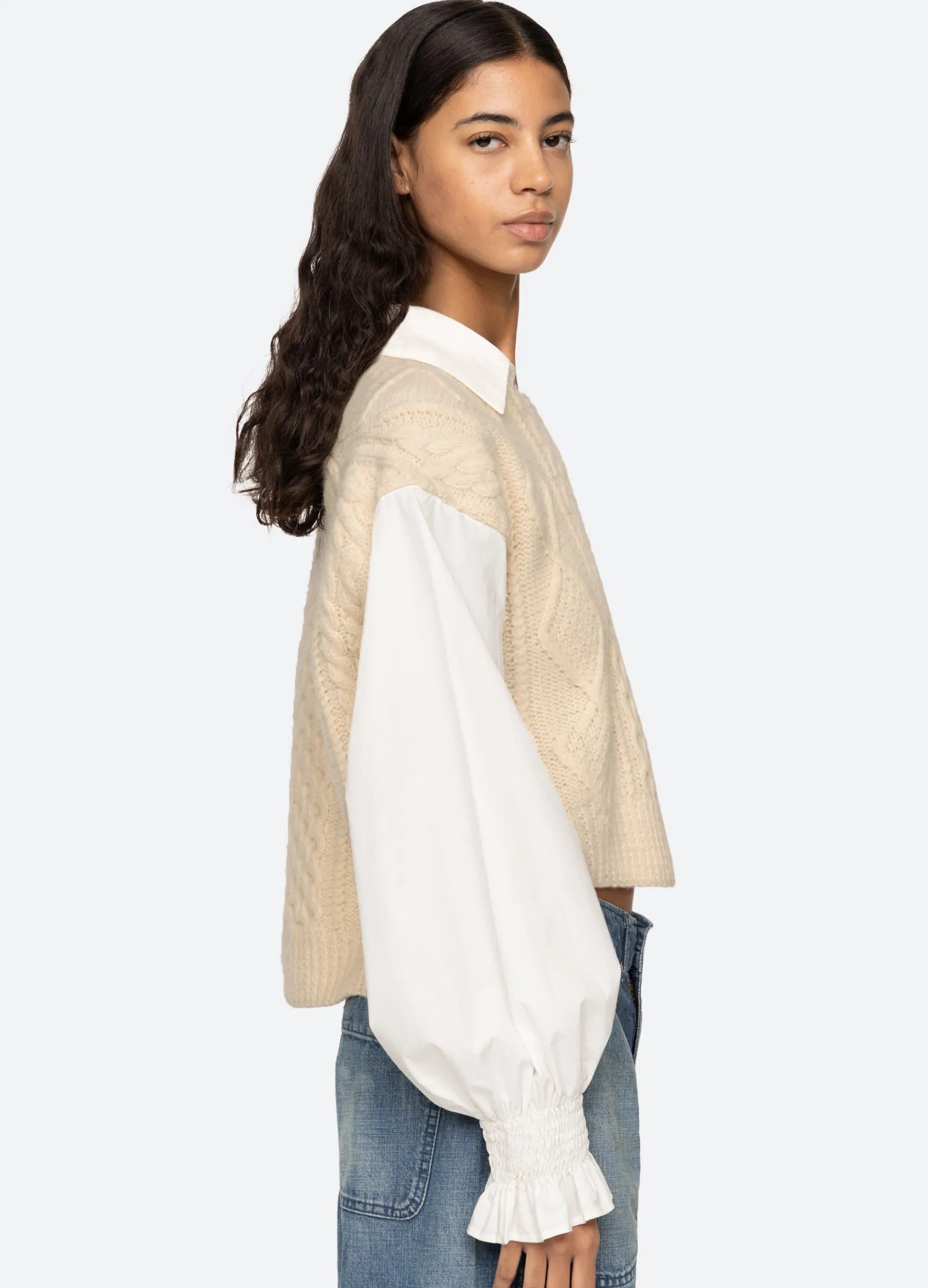 Sale Sea New York Devana L/S Sweater Cream