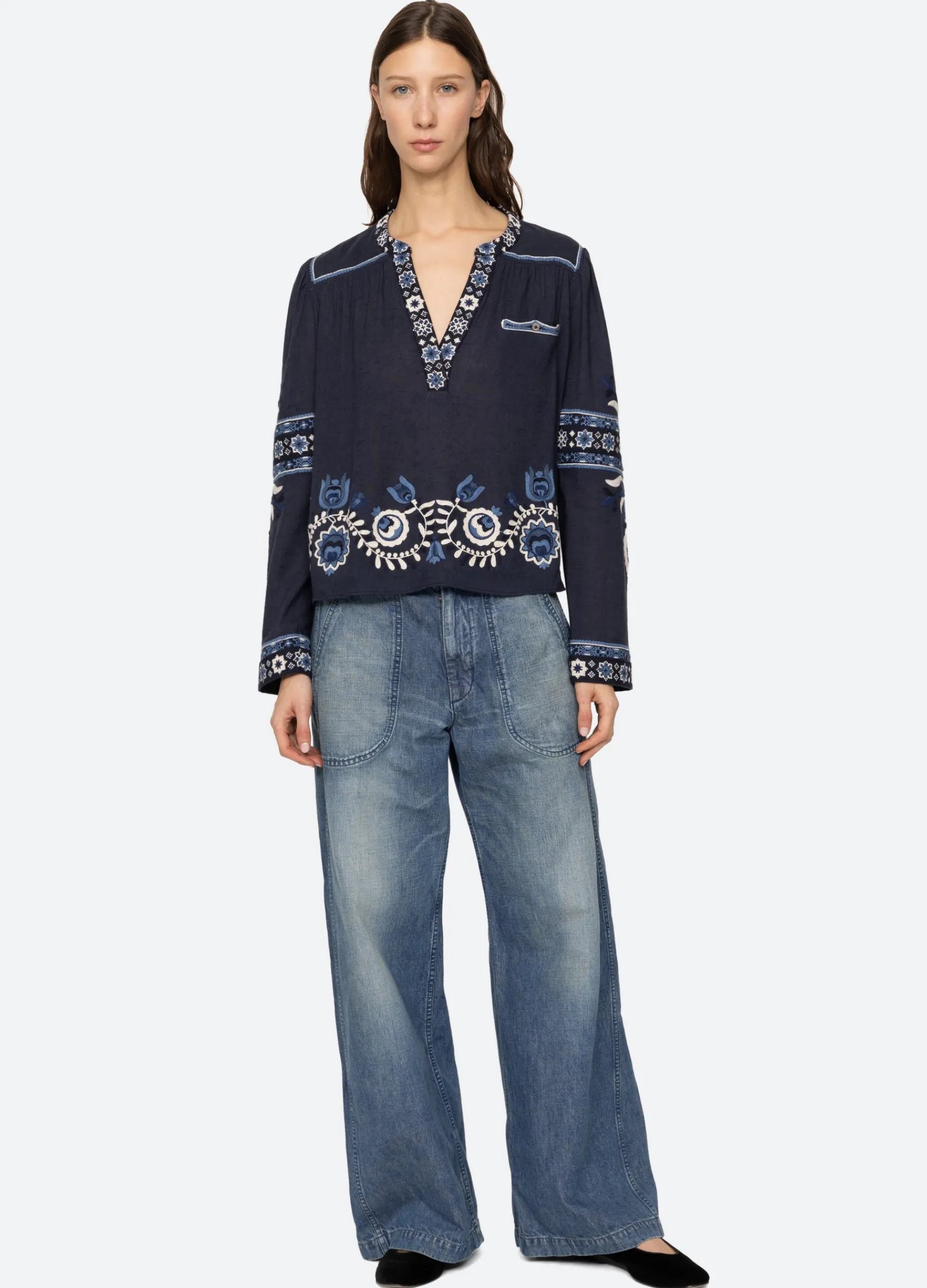 Online Sea New York Inga L/S Top Navy