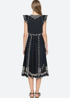 Online Sea New York Kingsley Midi Dress Black
